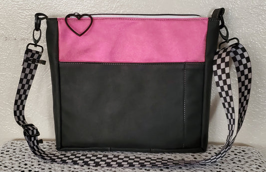 Sassy Crossbody in Hot Pink Sparkle and Black